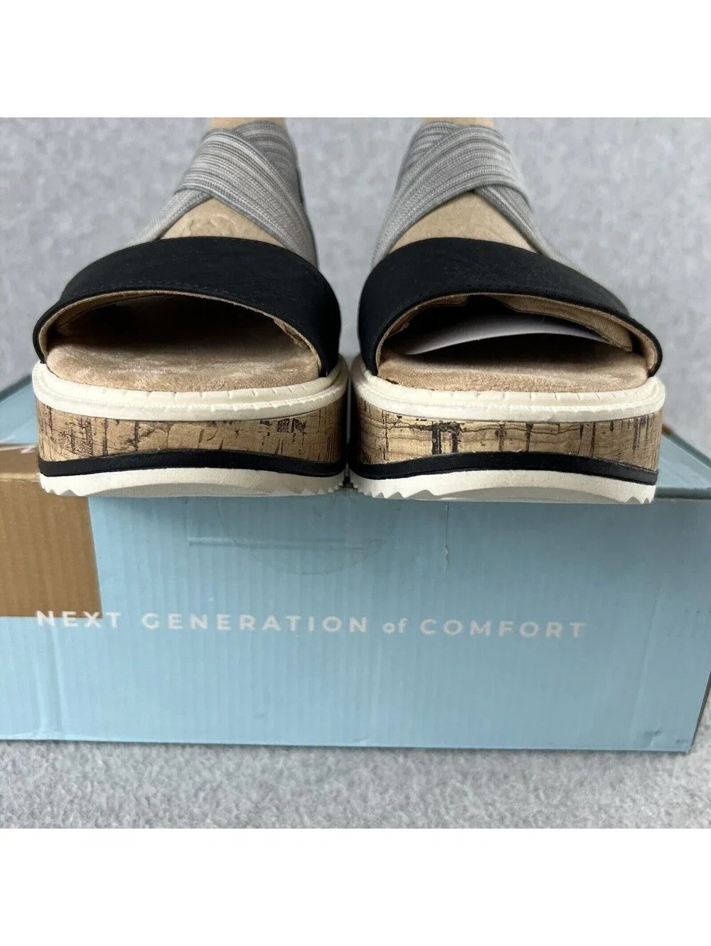 lifeStride Womens Platform Strap Sandals Size 8.5 Casual Flats Beach Vaca